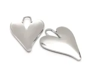 Pandantiv charm inima din otel inoxidabil 304 - 33x25x3mm