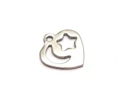 Charm otel inoxidabil 201 inima 12x11mm