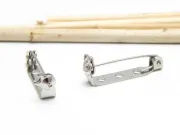 Baza pentru brosa cu siguranta 33x5mm argintiu inchis