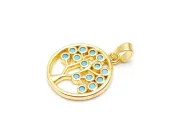 Charm copacul vietii din cubic zirconia 18x15mm auriu