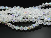 Margele cristal biconic 4mm transparent AB (sirag)