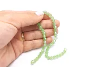 Margele cristal biconic 6mm verde opal lustered (sirag)