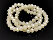 Margele cristal rondel fatetat 6x4mm nisipiu opal lustered (sirag)