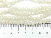 Margele cristal rondel fatetat 6x4mm nisipiu opal lustered (sirag)