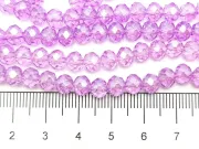 Margele cristal rondel fatetat electroplacat 6x4mm mov violet (sirag)
