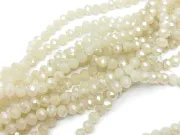 Margele cristal rondel fatetat 6x4mm nisipiu opal lustered (sirag)