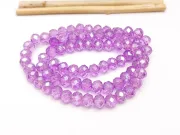 Margele cristal rondel fatetat electroplacat 6x4mm mov violet (sirag)