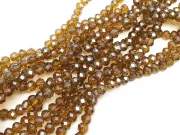 Margele cristal rondel fatetat 6x4mm coniac deschis lustered (sirag)