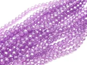 Margele cristal rondel fatetat electroplacat 6x4mm mov violet (sirag)
