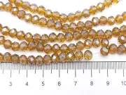 Margele cristal rondel fatetat 6x4mm coniac deschis lustered (sirag)