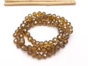 Margele cristal rondel fatetat 6x4mm coniac deschis lustered (sirag)