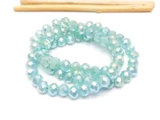 Margele cristal rondel fatetat 6x4mm aqua opal AB (sirag)