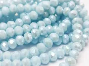 Margele cristal rondel fatetat 6x4mm albastru celest opac lustered (sirag)