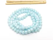 Margele cristal rondel fatetat 6x4mm albastru celest opac lustered (sirag)
