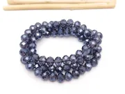 Margele cristal rondel fatetat 6x4mm indigo inchis lustered (sirag)