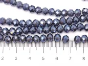 Margele cristal rondel fatetat 6x4mm indigo inchis lustered (sirag)
