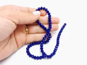 Margele cristal rondel fatetat 6x4mm blue opac (sirag)