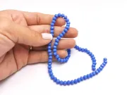 Margele cristal rondel fatetat 6x4mm albastru opac (sirag)