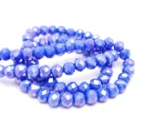 Margele cristal rondel fatetat 6x4mm albastru opac AB (sirag)