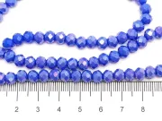 Margele cristal rondel fatetat 6x4mm albastru opac AB (sirag)