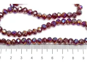 Margele cristal rondel fatetat 6x4mm burgundy AB (sirag)