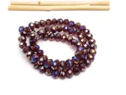Margele cristal rondel fatetat 6x4mm burgundy AB (sirag)