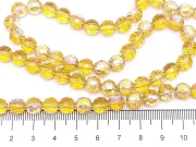 Margele cristal rotund micofatetat electroplacat 7.5~8mm auriu AB (sirag)