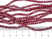 Margele cristal rotund fatetat 3~3.5mm burgundy lustered (sirag)