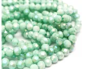 Margele cristal rotund fatetat 4mm verde turcoaz opac lustered (sirag)