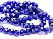 Margele cristal rotund fatetat 6mm blue inchis lustered (sirag)