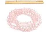 Margele cristal rotund fatetat 6mm roz AB (sirag)