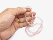Margele cristal rotund fatetat 6mm roz AB (sirag)