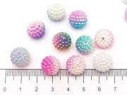 Margele acrilice mure perlate 12mm multicolor (50buc)
