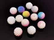 Margele acrilice mure perlate 12mm multicolor (50buc)