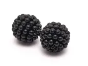 Margele acrilice mure 12mm negru (50buc)