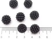 Margele acrilice mure 12mm negru (50buc)