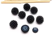 Margele acrilice mure 12mm negru (50buc)