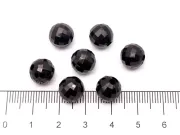 Margele acrilice fatetate 10mm negru (50buc)