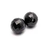 Margele acrilice fatetate 10mm negru (50buc)