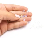 Margele sticla inima 6x6x4mm transparent AB (10buc)