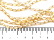 Margele sticla ovale 6x3.5mm luster silk (sirag)