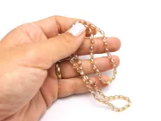 Margele sticla ovale 6x3.5mm luster silk (sirag)