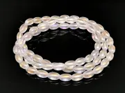Margele sticla ovale 6x3.5mm transparent AB (sirag)