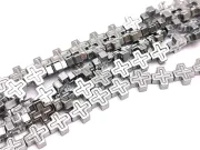 Sirag hematit cruce 6.5x6.5x3mm argintiu
