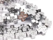 Sirag hematit cruce 6.5x6.5x3mm argintiu