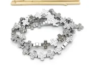 Sirag hematit cruce 6.5x6.5x3mm argintiu