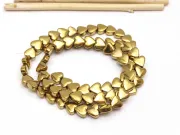Sirag hematit inima 6x6mm auriu