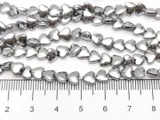 Sirag hematit inima 6x5mm argintiu