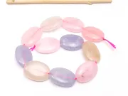 Sirag scurt Jad oval 18x13mm mix pastel