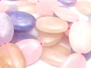 Sirag scurt Jad oval 18x13mm mix pastel